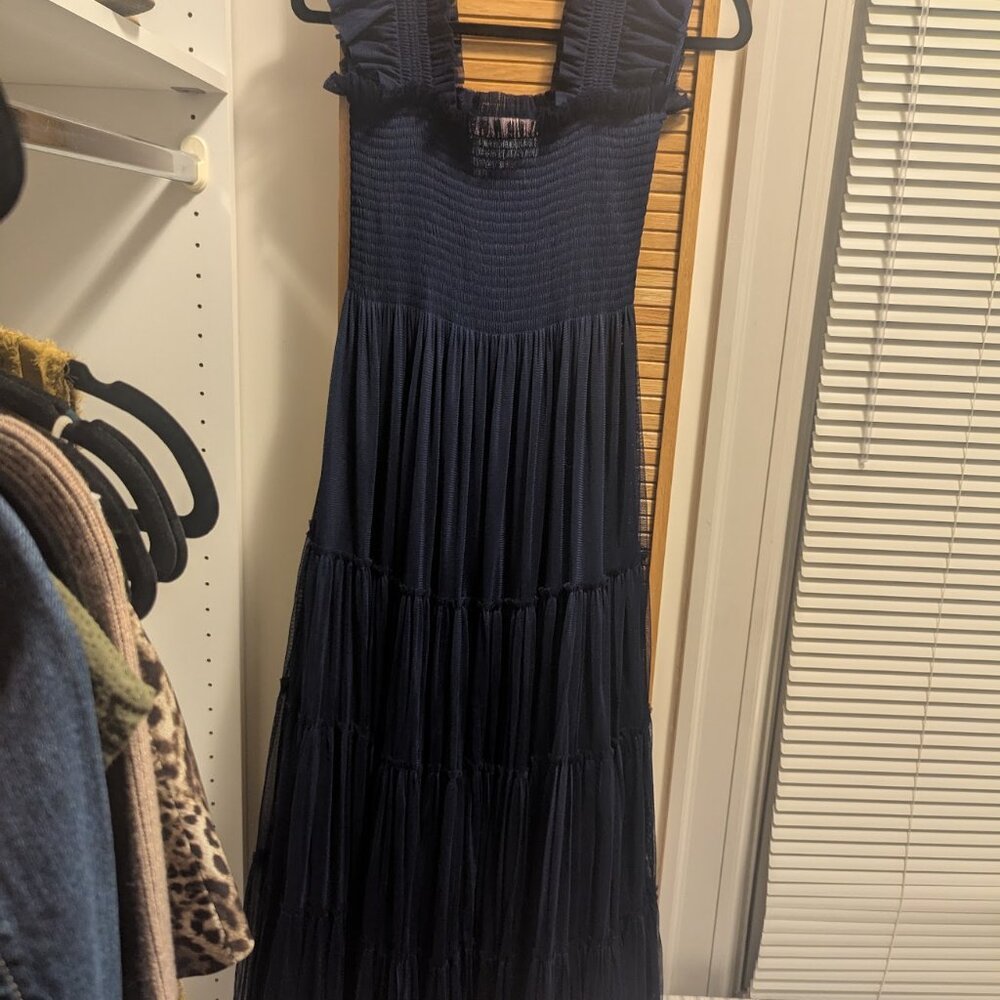 Hill House Home Collection "Ellie" Tulle Nap Dress Navy XS - Picture 5 of 6